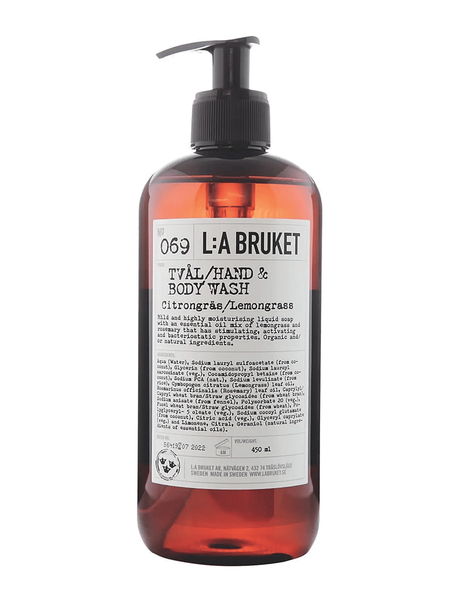 L:a Bruket - 069 Hand & Body Wash Lemongrass - duschgel & duscholjor - clear - 0