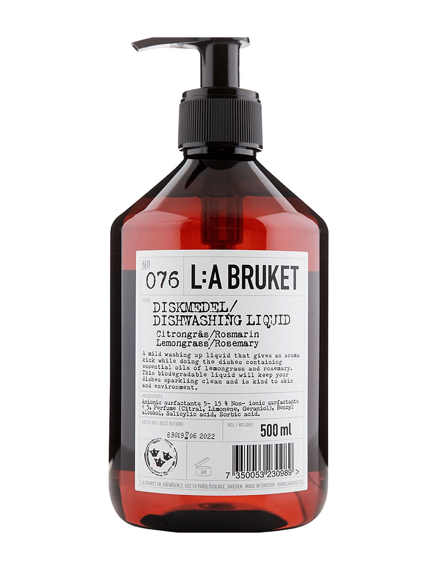 L:a Bruket - 076 Dishwashing Soap Lemongrass/Rosemary - indų plovikliai - clear - 0