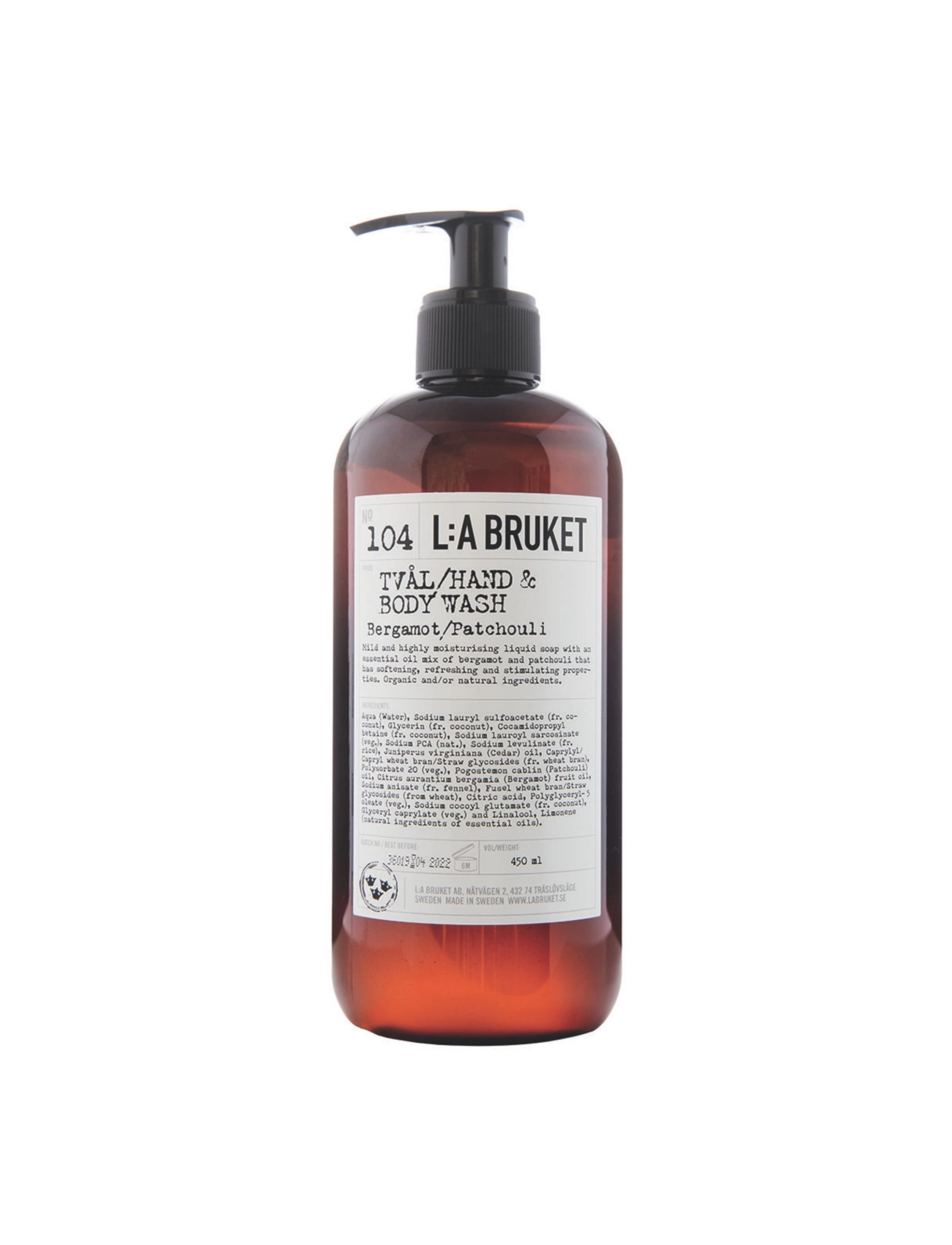 L:a Bruket 104 Hand & Body Wash Bergamot/Patchouli - Keha - CLEAR / undefined