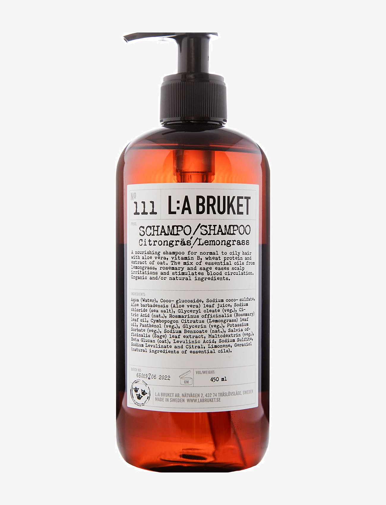 L:a Bruket - 111 Shampoo Lemongrass - Šampoon - clear - 1