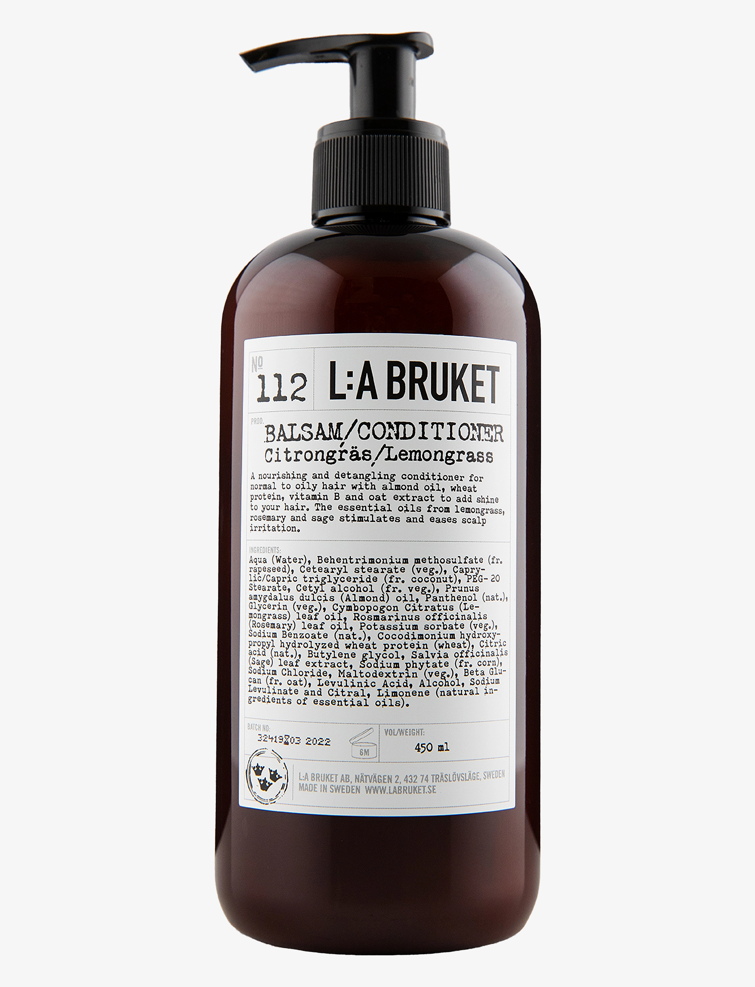 L:a Bruket 112 Conditioner Lemongrass, Balsam, Nude, Str: 450 ml