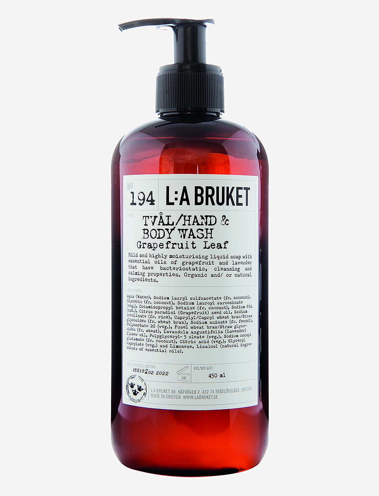 L:a Bruket - 194 Hand & Body Wash Grapefruit Leaf - shower gel & bruseolier - clear - 1