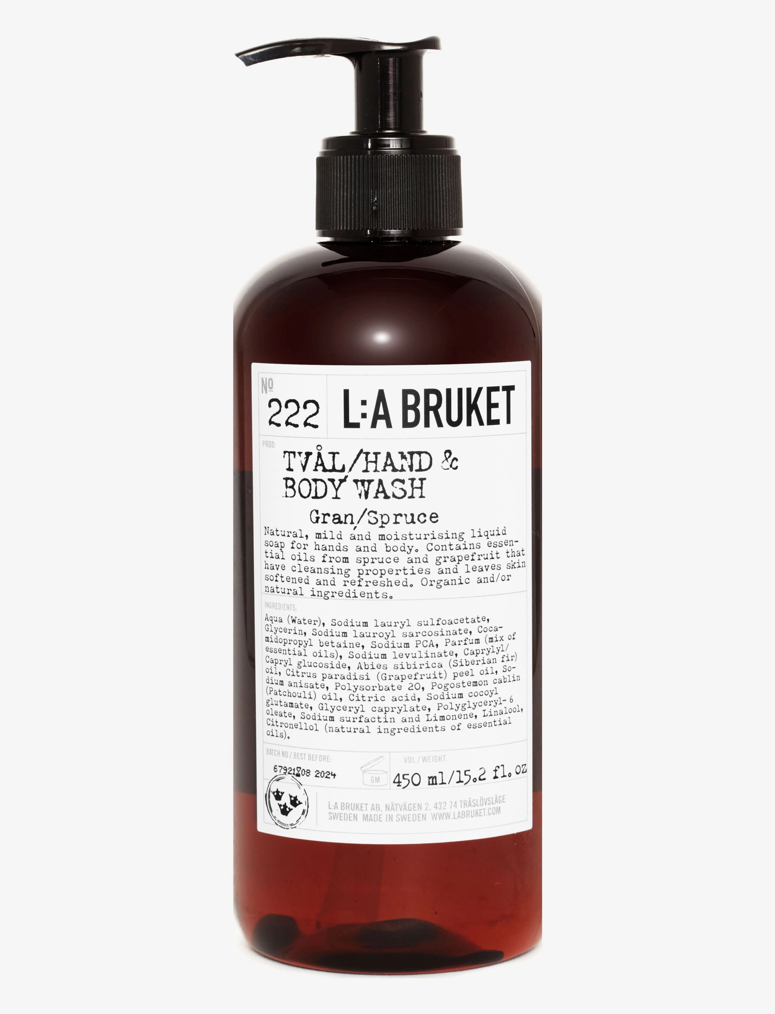 L:a Bruket 222 Hand & Body Wash Spruce - Nordiske mærker - CLEAR / undefined