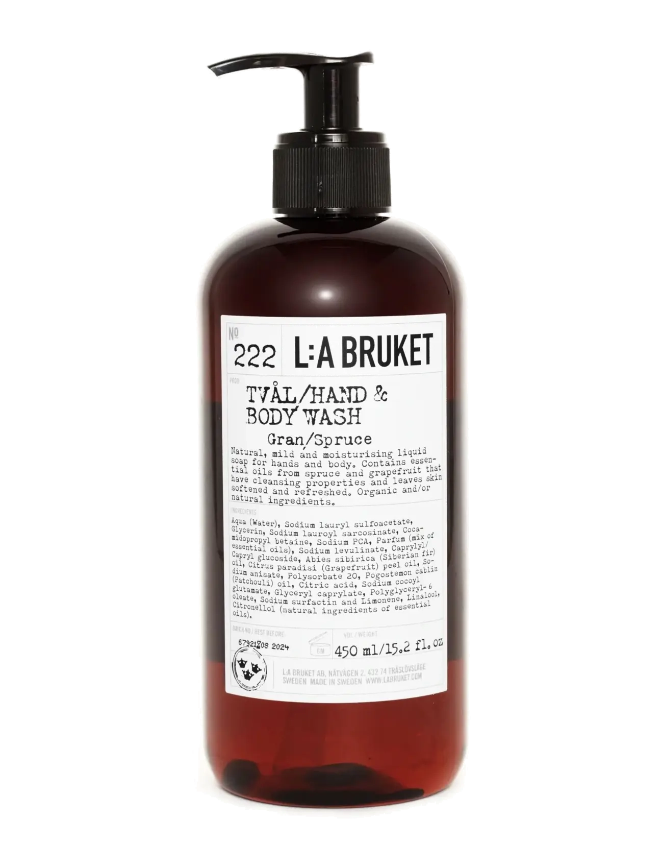 L:a Bruket 222 Hand & Body Wash Spruce - Body - CLEAR / undefined