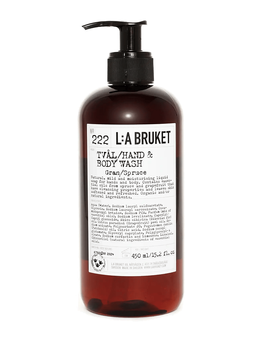 L:a Bruket - 222 Hand & Body Wash Spruce - shower gel & bruseolier - clear - 0