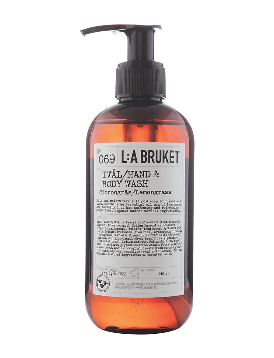 L:a Bruket - 069 Hand & Body Wash Lemongrass - duschgel & duscholjor - clear - 1