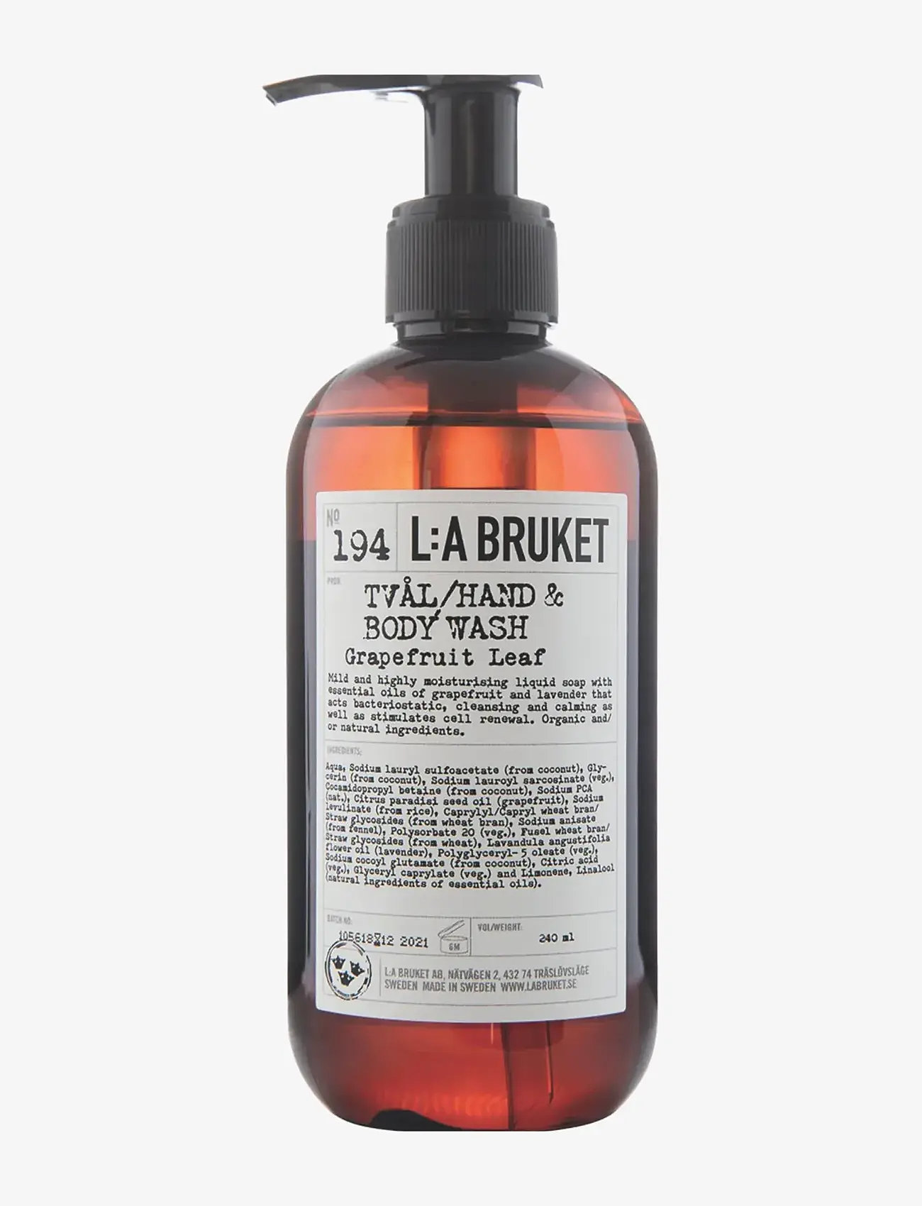 L:a Bruket - 194 Hand & Body Wash Grapefruit Leaf - shower gel & bruseolier - clear - 1
