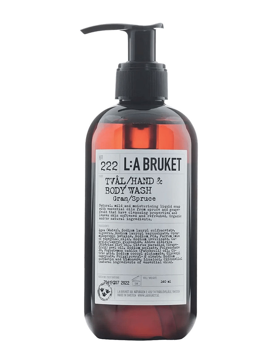 L:a Bruket - 222 Hand & Body Wash Spruce - shower gel & bruseolier - clear - 0