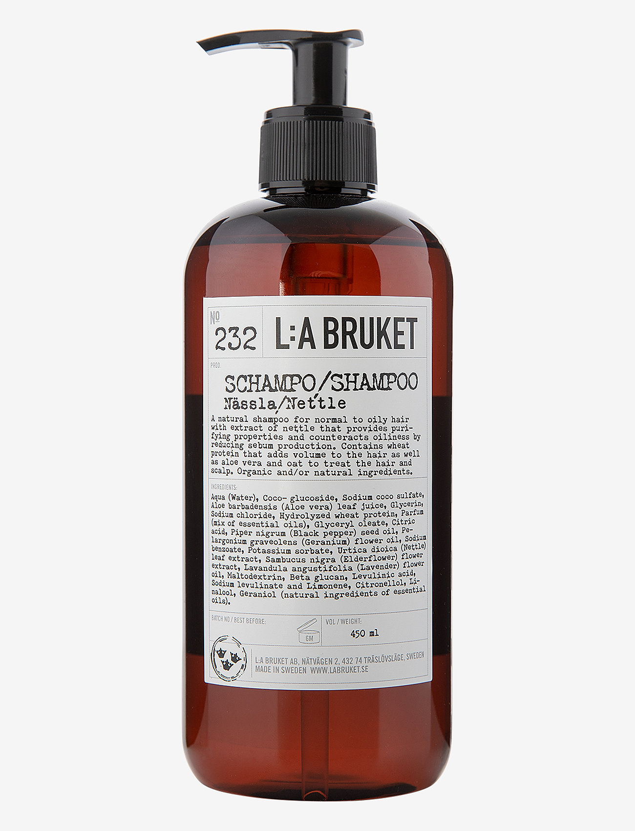 L:a Bruket - 232 Shampoo Nettle - clear - 0
