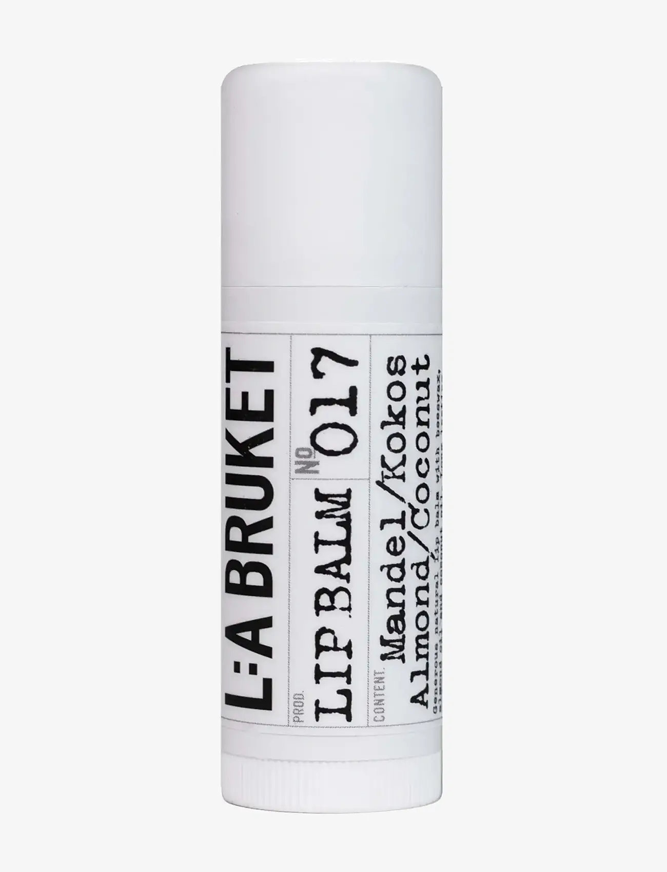 L:a Bruket - 017 Lip Balm Almond/Coconut - læbepomade - clear - 0