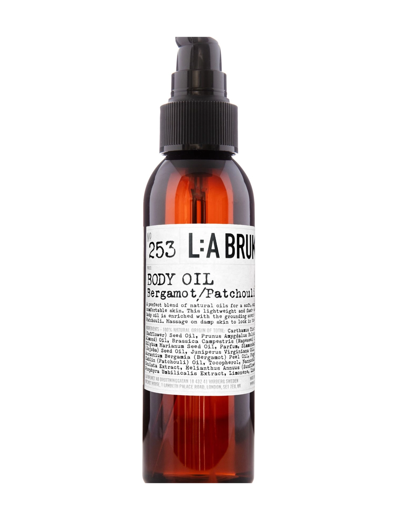 L:a Bruket 253 Elemental Body Oil Bergamot/Patchouli, 120 ml, Nude, Krop > Kropsolier, Dame