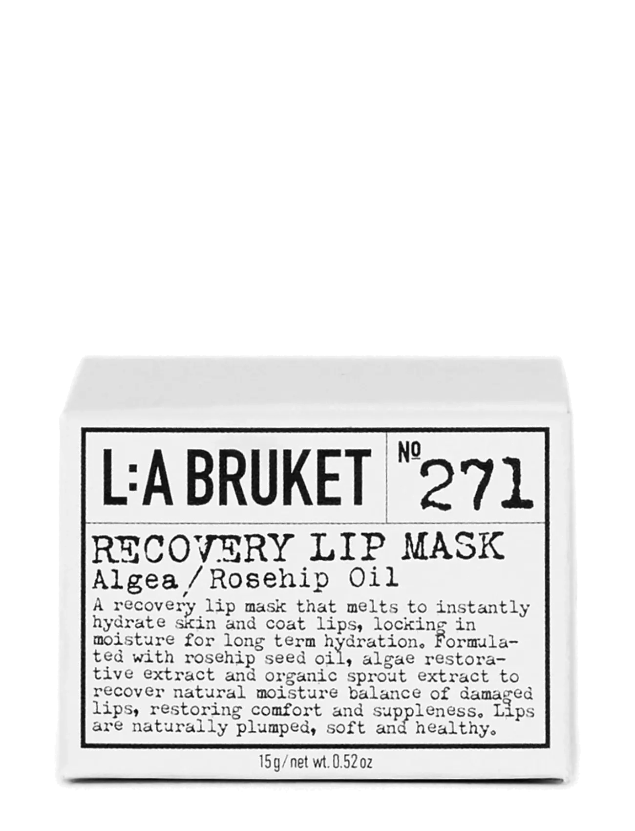 L:a Bruket - 271 Recovery Lip Mask - läppmasker - clear - 1