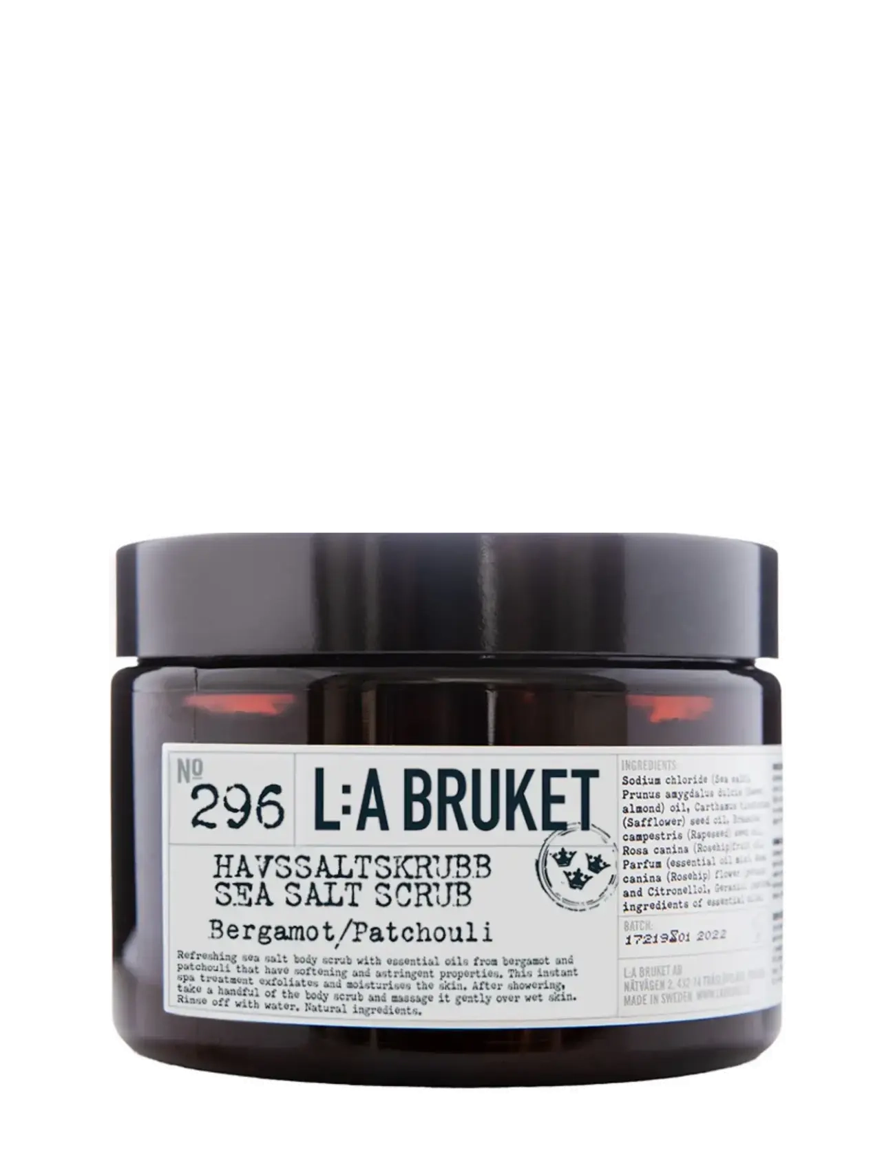 L:a Bruket 296 Sea Salt Scrub Bergamot/Patchouli, Bodyscrub, Nude, Str: 420 g