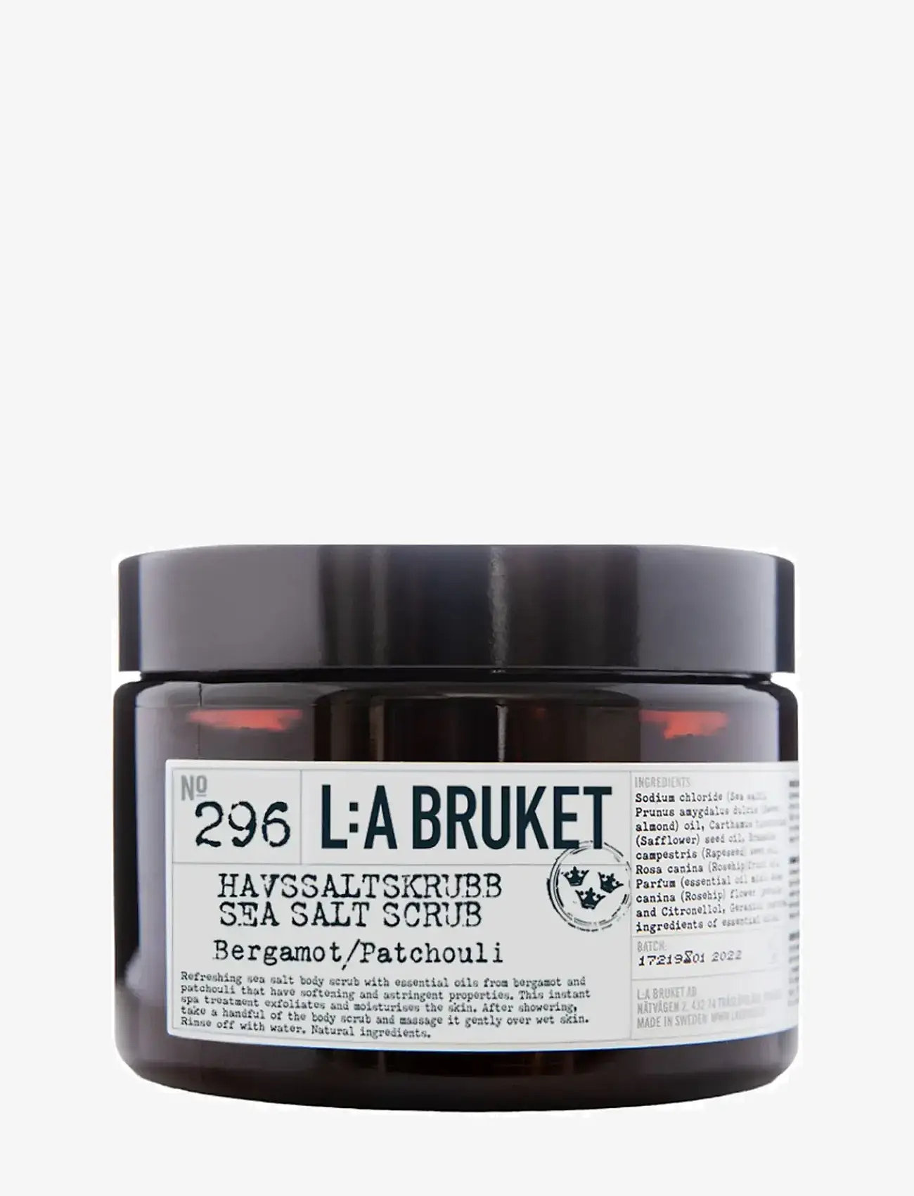 L:a Bruket - 296 Sea Salt Scrub Bergamot/Patchouli - keha koorimine - clear - 0