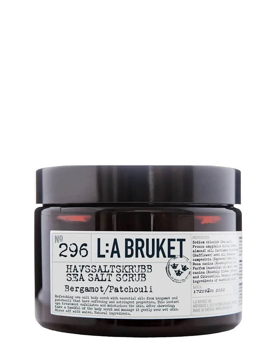 L:a Bruket - 296 Sea Salt Scrub Bergamot/Patchouli - skrub & exfoliering - krop - clear - 0
