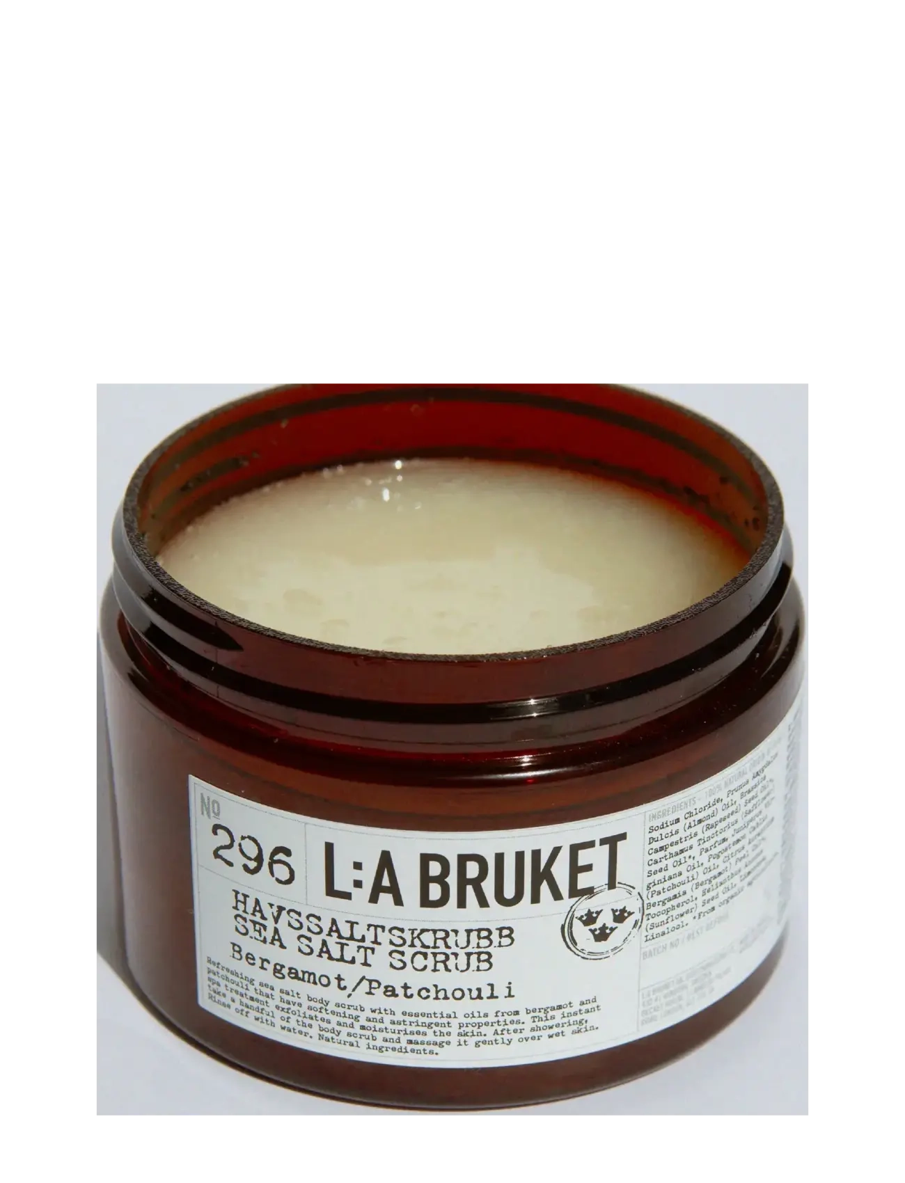 L:a Bruket - 296 Sea Salt Scrub Bergamot/Patchouli - skrubb & exfoliators - kropp  - clear - 1