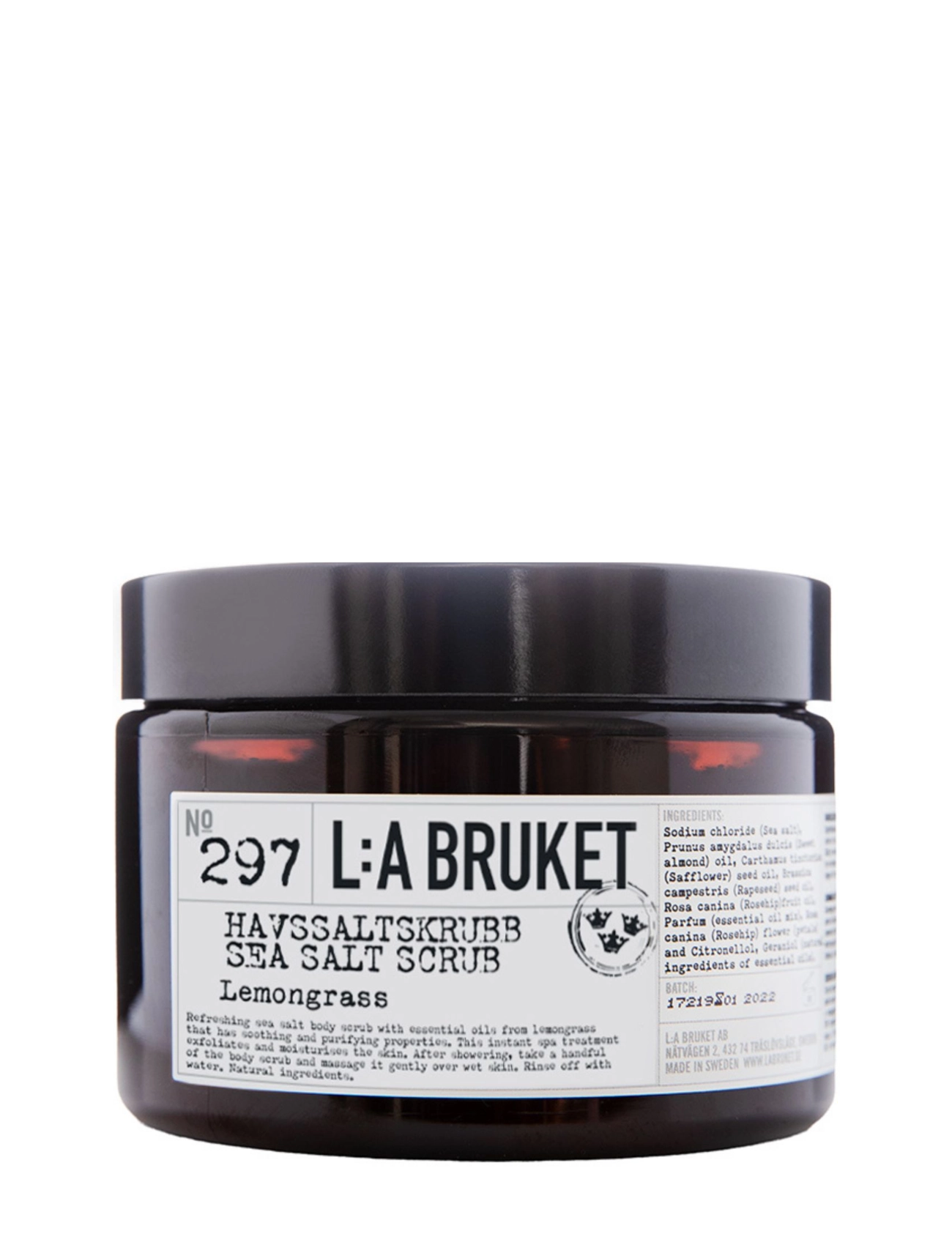 L:a Bruket 297 Sea Salt Scrub Lemongrass, 420 g, Nude, Krop > Scrub Og Eksfolierende Midler, Dame