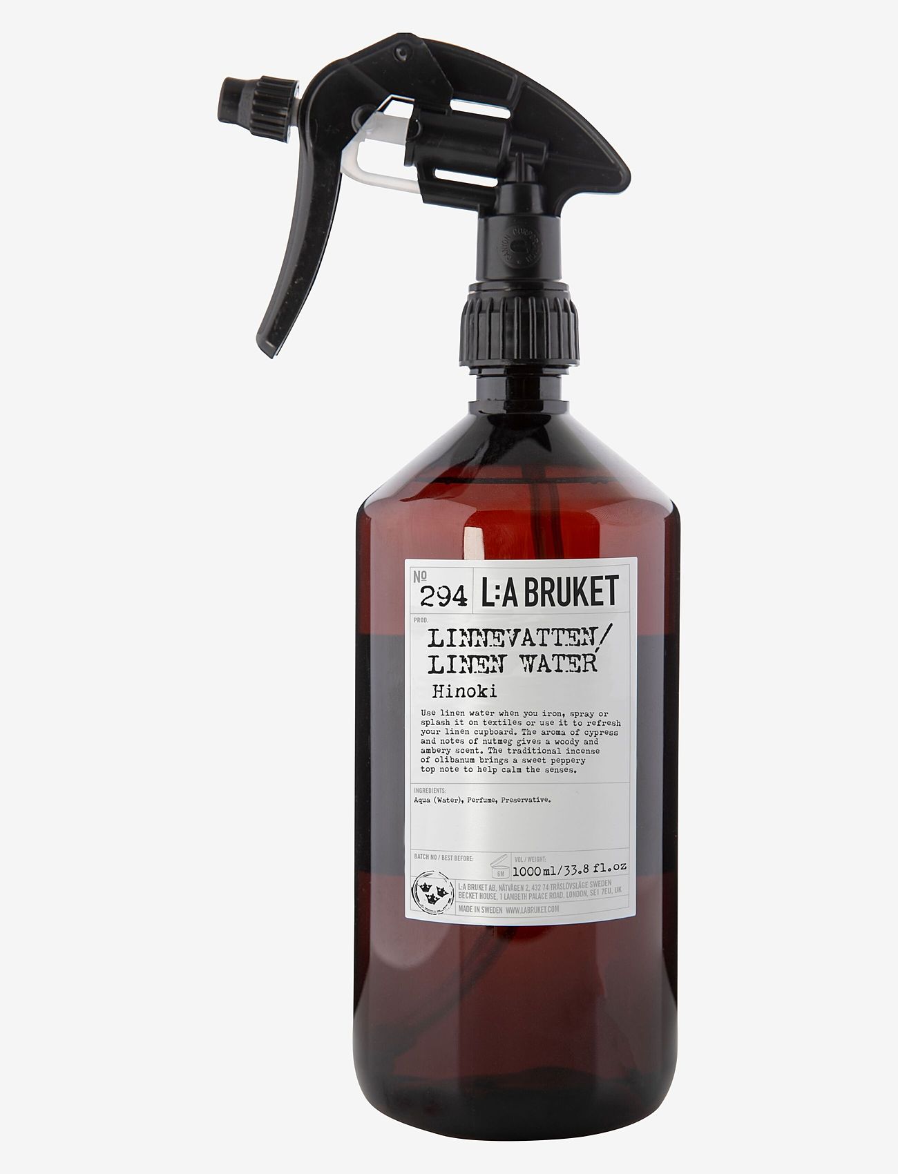 L:a Bruket - 294 Linen Water Hinoki - ilmsprey - clear - 1