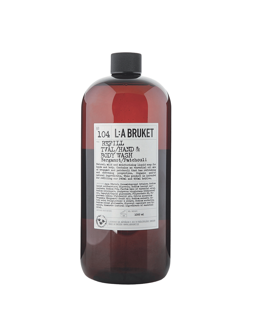 L:a Bruket - 104 Refill Hand & Body Wash Bergamot/Patchouli - shower gel & bruseolier - clear - 0