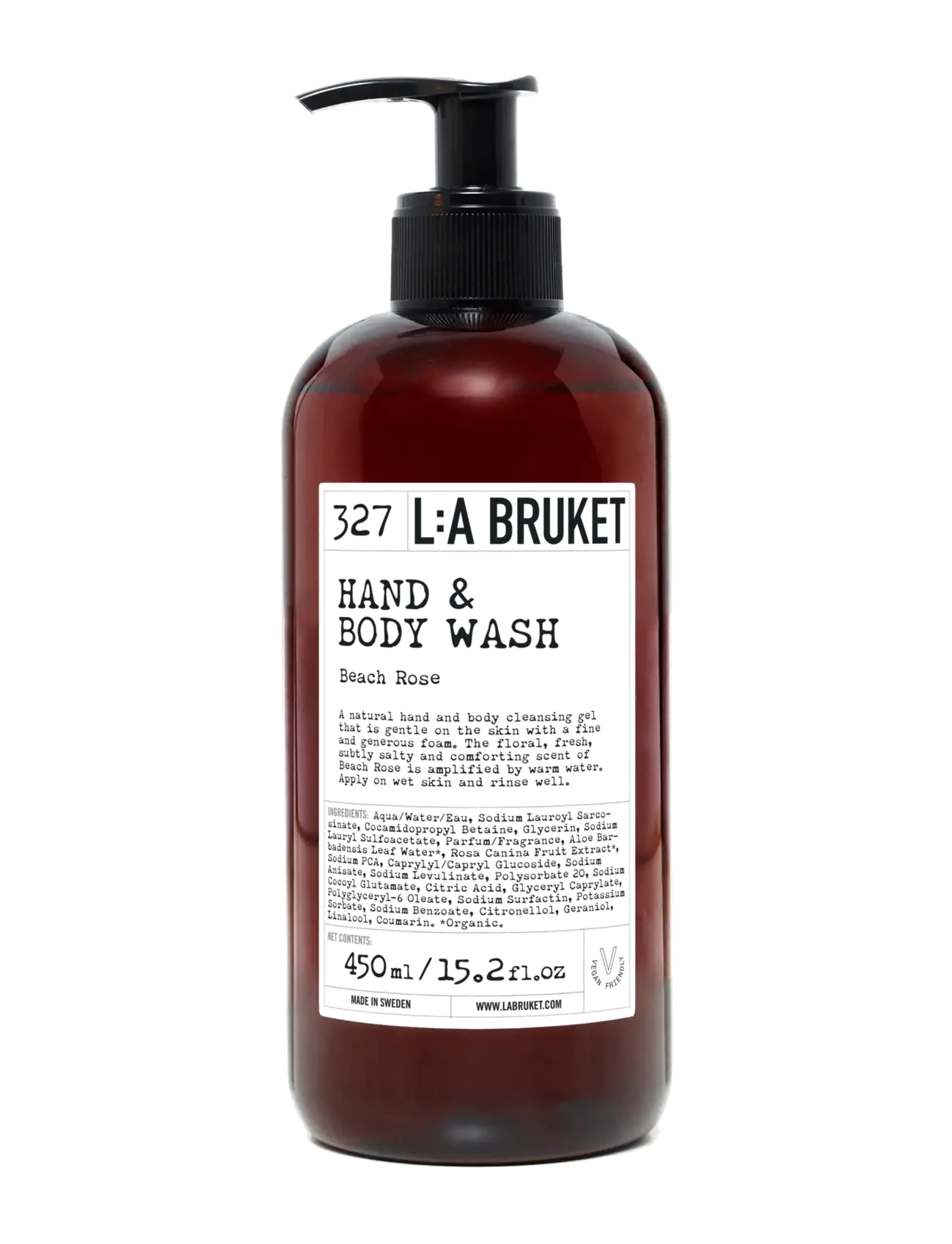 L:a Bruket Hand & Body Wash 327 Beach Rose 450.00 ml, 450 ml, Nude, Krop > Bad Og Brusebad, Dame