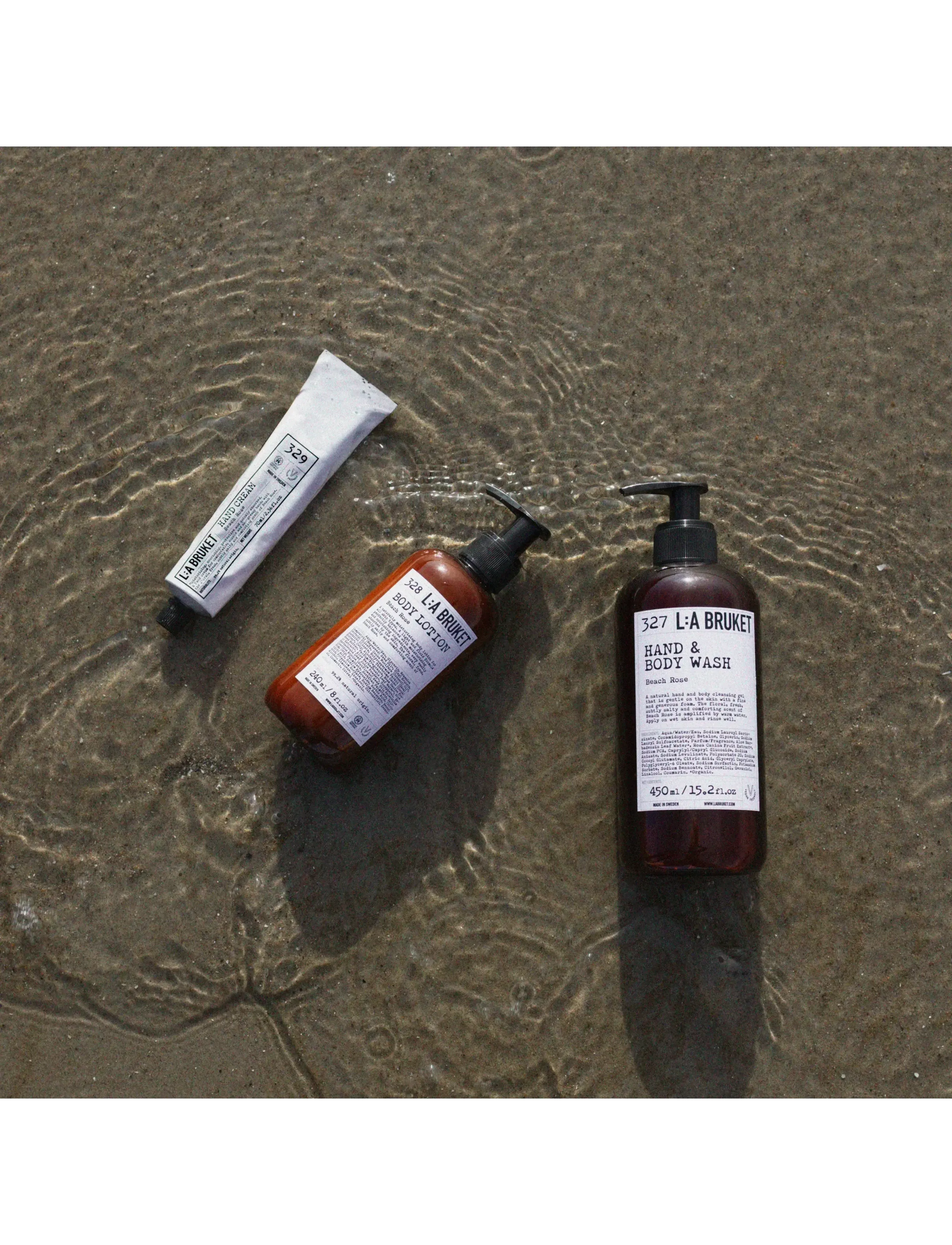 L:a Bruket - Hand & Body Wash 327 Beach Rose 450.00 ML - sturtugel og olíur - clear - 4