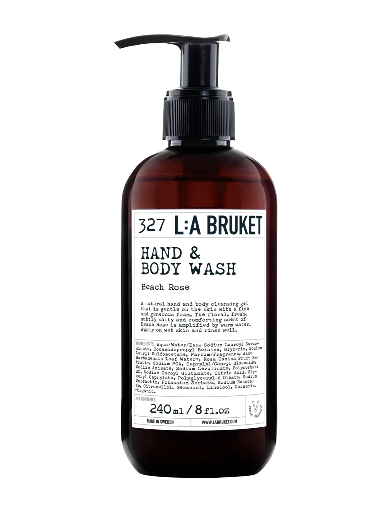 L:a Bruket Hand & Body Wash 327 Beach Rose 240.00 ml, 240 ml, Nude, Krop > Bad Og Brusebad, Dame