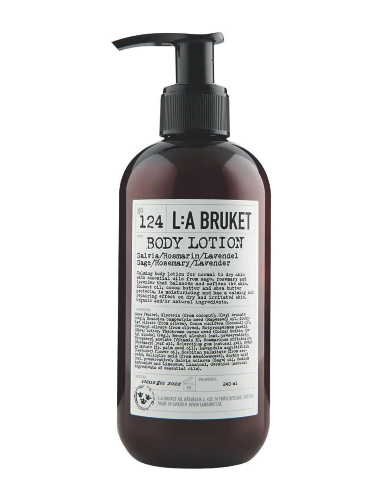 L:a Bruket 124 Body Lotion Sage/Rosemary/Lavender - Kūno losjonas - CLEAR SAGE/ROSEMARY/LAVENDER / clear