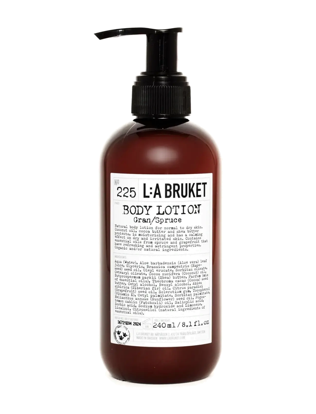 L:a Bruket 225 Body Lotion Spruce, 240 ml, Nude, Kropspleje > Cremer & Lotions & Bodybutter, Dame