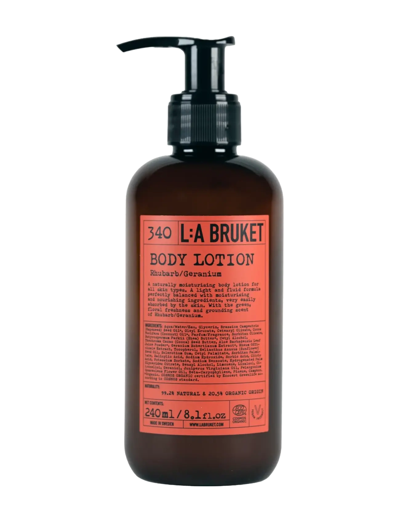 L:a Bruket Body Lotion Rhubarb 240 Ml, Flydende håndsæbe, Nude, Str: 240 ML