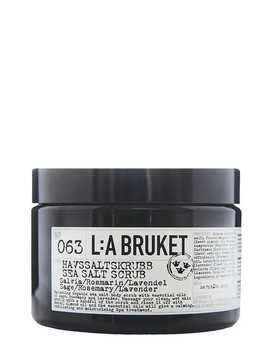 L:a Bruket - 063 Sea Salt Scrub Sage/Rosemary/Lavender - skrub & exfoliering - krop - clear - 1