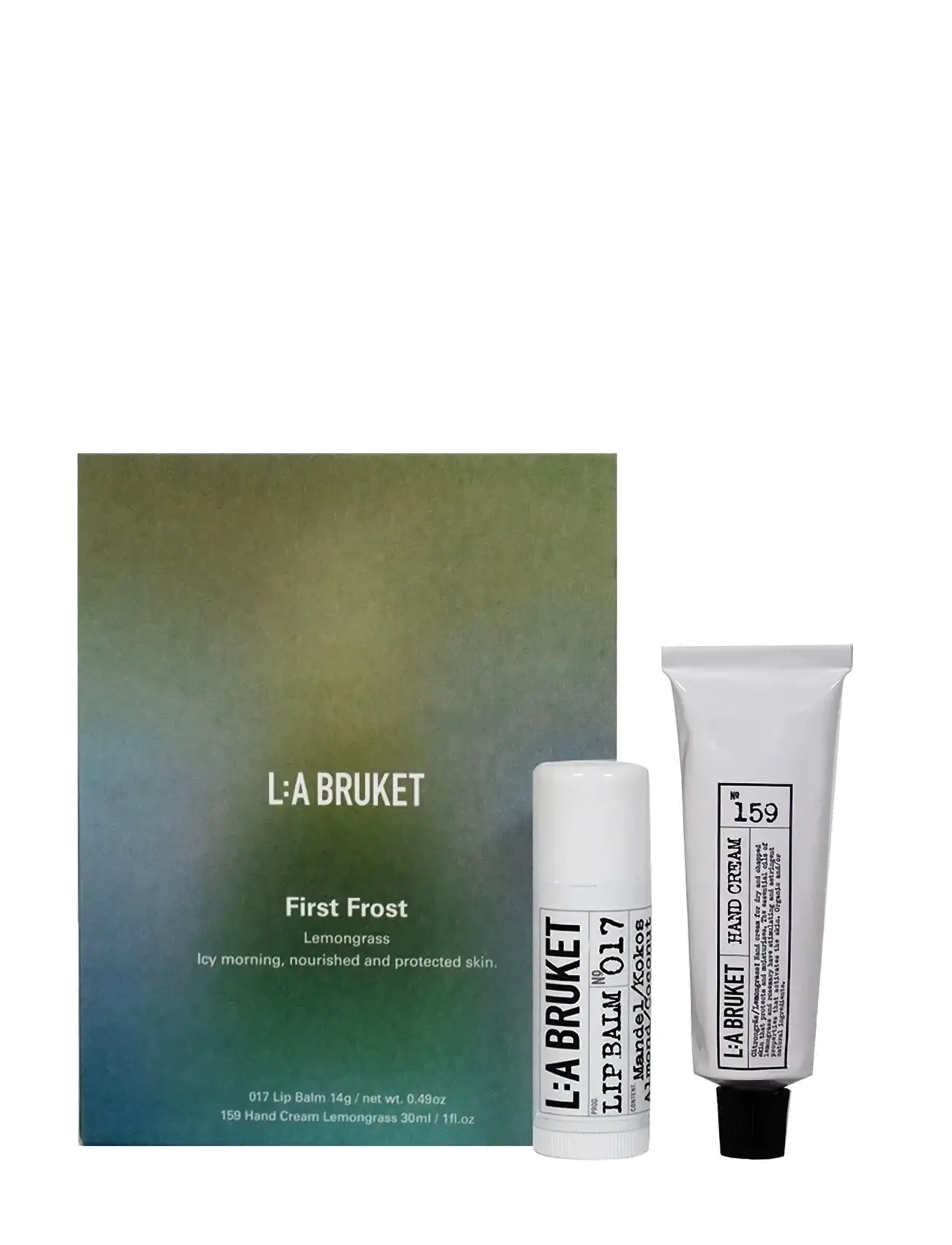 L:a Bruket Gift Box Xmas First Frost Lg 14ml Lip/30ml Hand 44.00 ml, 44 ml, Nude, Håndpleje > Håndcreme, Dame