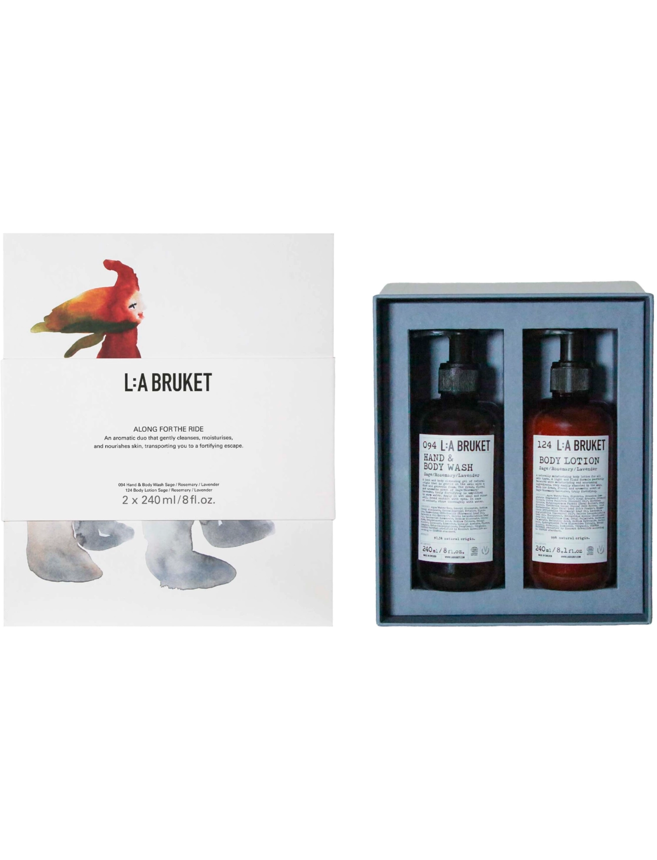 L:a Bruket - Gift Box Winter kit along for the ride 480 ml - til hende - clear - 1