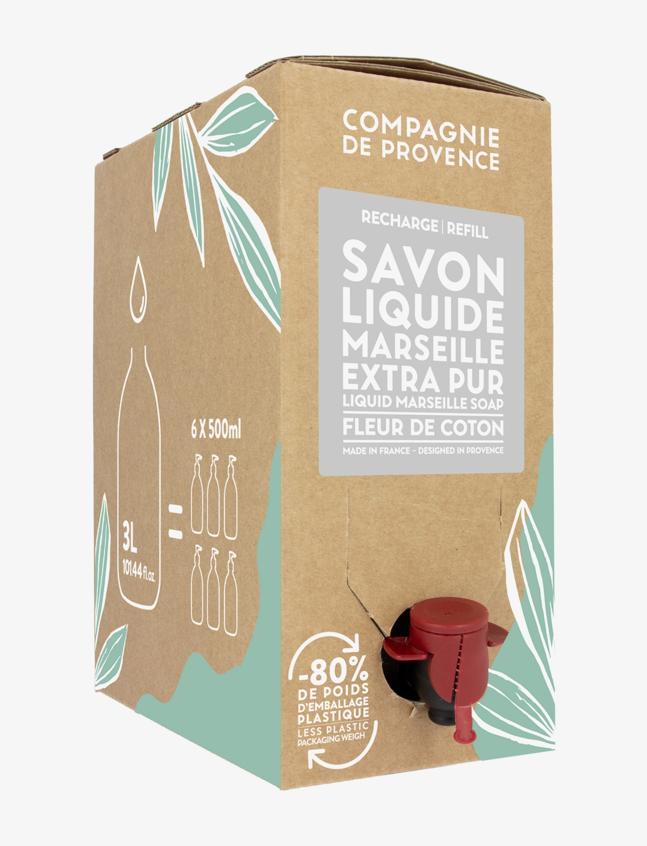 La Compagnie de Provence - LIQUID MARSEILLE SOAP REFILL COTTON FLOWER 3 L - sæbe refills - clear - 1