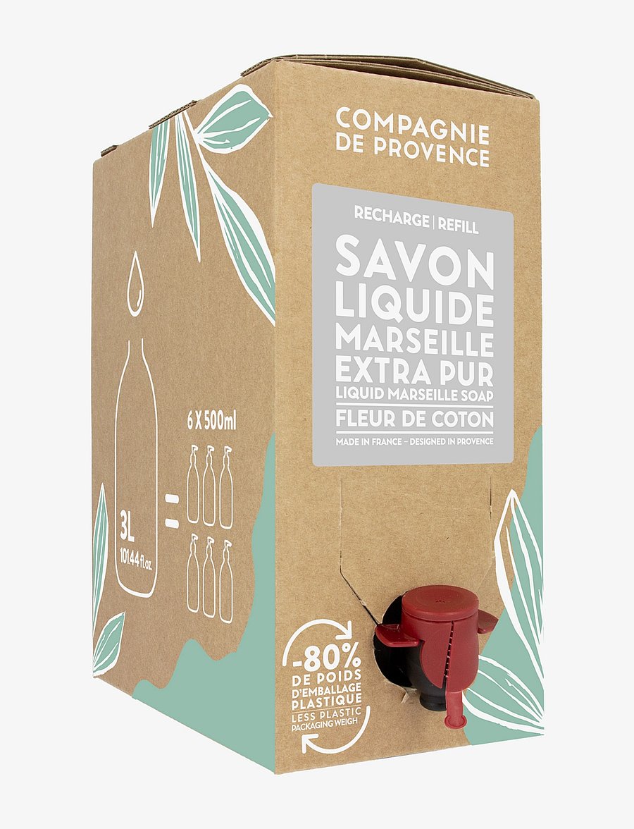 La Compagnie de Provence - LIQUID MARSEILLE SOAP REFILL COTTON FLOWER 3 L - nachfüllpackung handseife - clear - 1