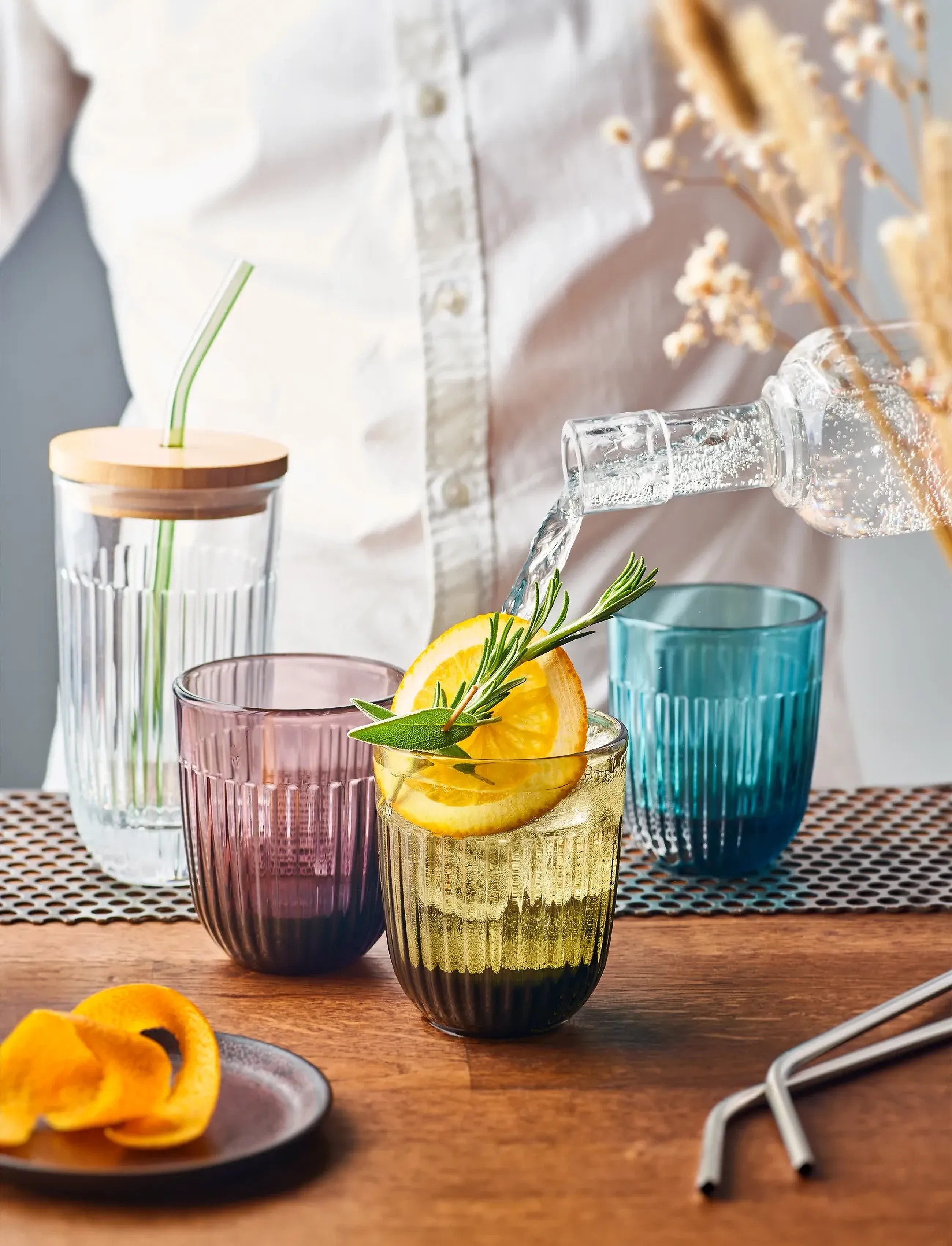 La Rochère - La Rochère Water Glass Ouessant Aubergine, 6 pcs - drinking glasses & tumblers - purple - 0