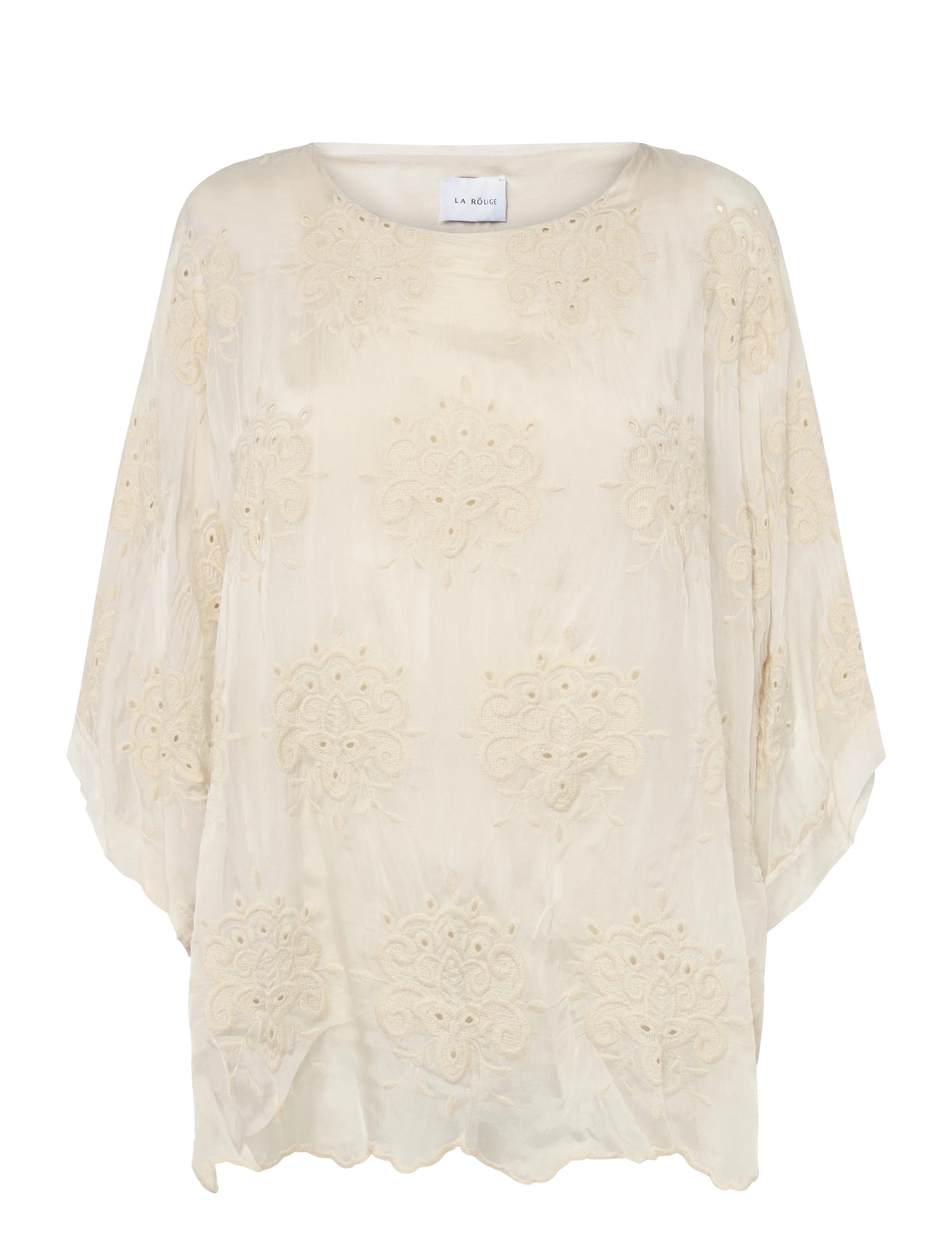 La Rouge Donatella Embroidery Blouse - La Rouge - OFF WHITE / cream