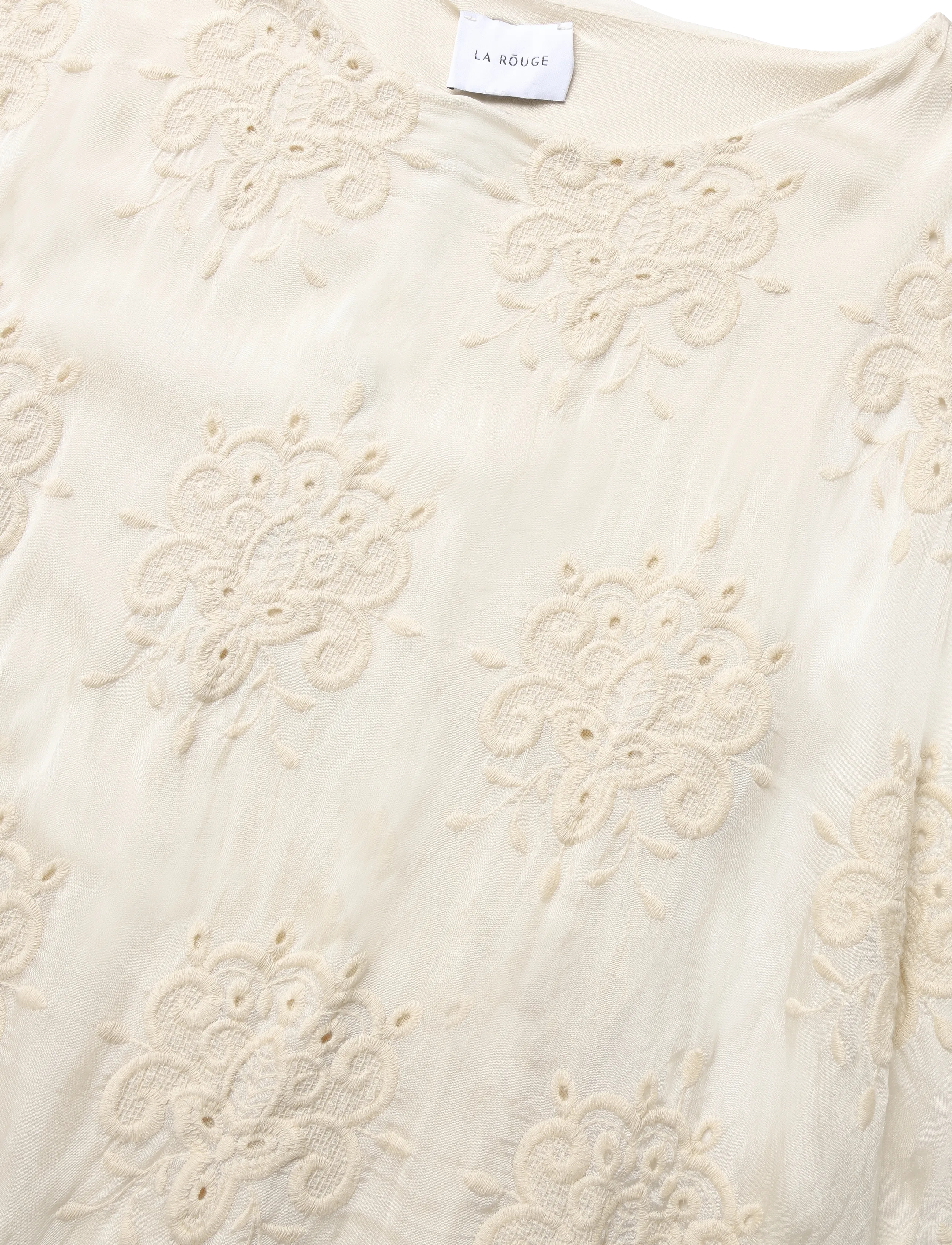 La Rouge - Donatella Embroidery Blouse - kurzämlige blusen - off white - 2