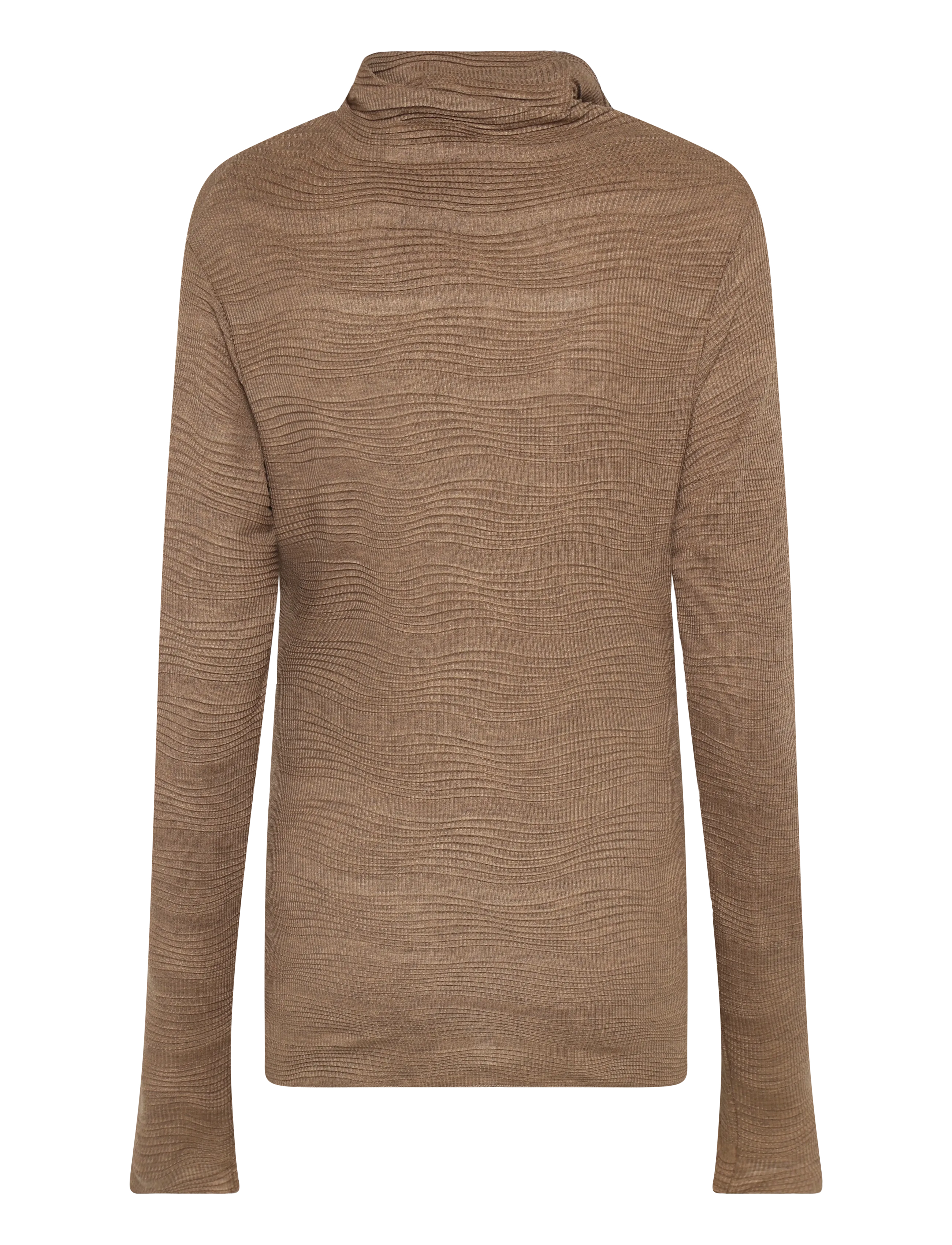 La Rouge - Luna Blouse w. Water Fall - langärmlige blusen - camel - 1