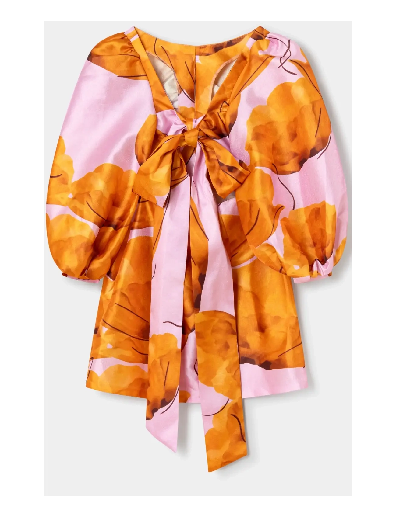 Laagam - LIZA FLEUR PUFF SLEEVE DRESS - sommerkleider - orange - 2