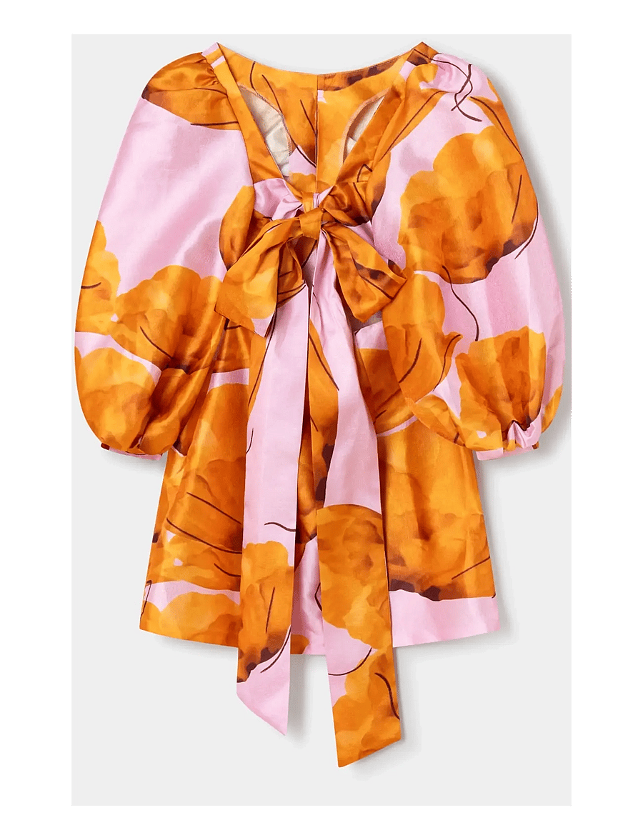 Laagam - LIZA FLEUR PUFF SLEEVE DRESS - sommerkleider - orange - 2