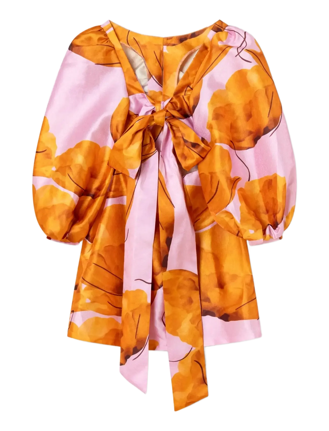 Laagam - LIZA FLEUR PUFF SLEEVE DRESS - sommerkjoler - orange - 2