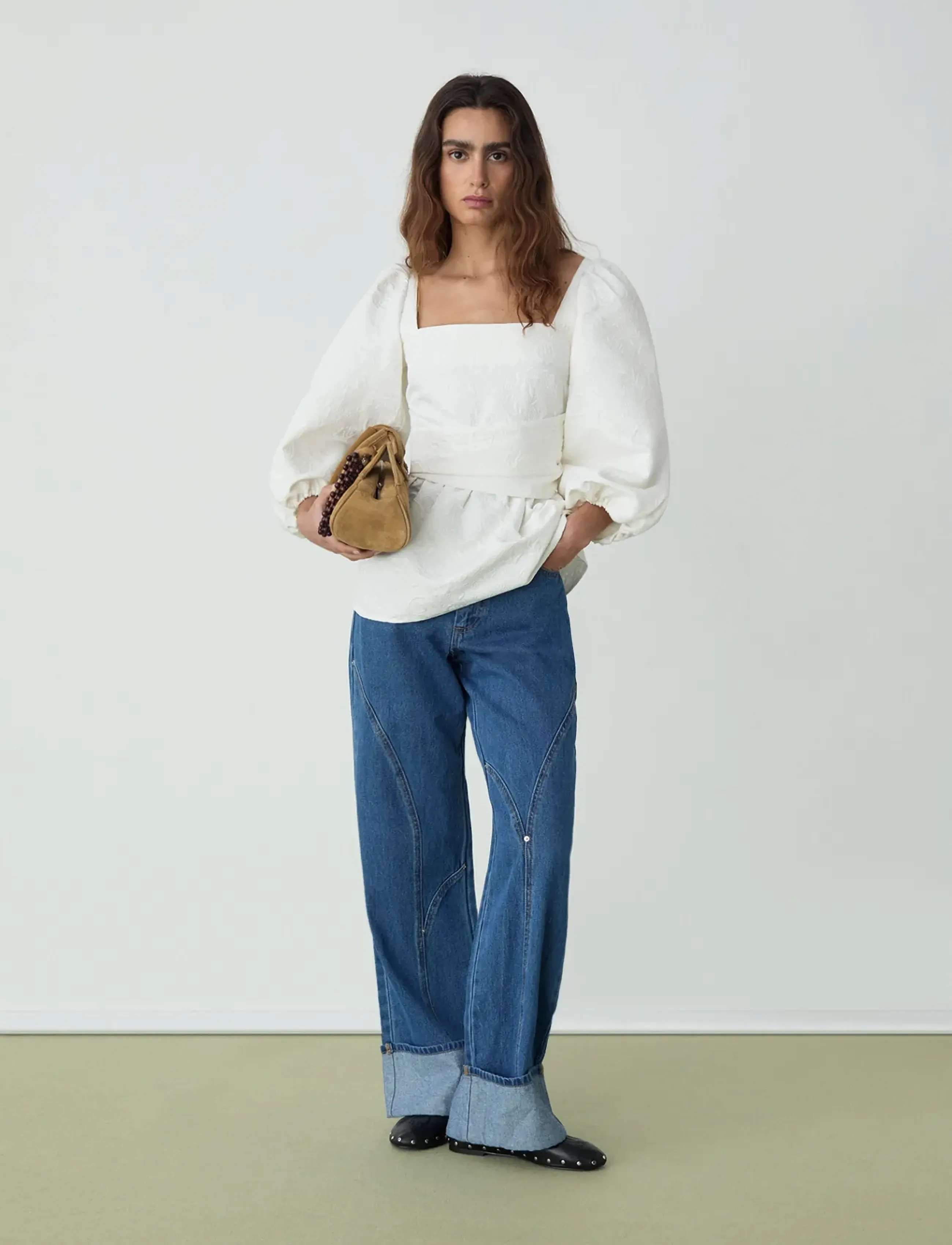Laagam Cecile White Blouse, XL, Blouses, Weiß - Long-sleeved, Frauen