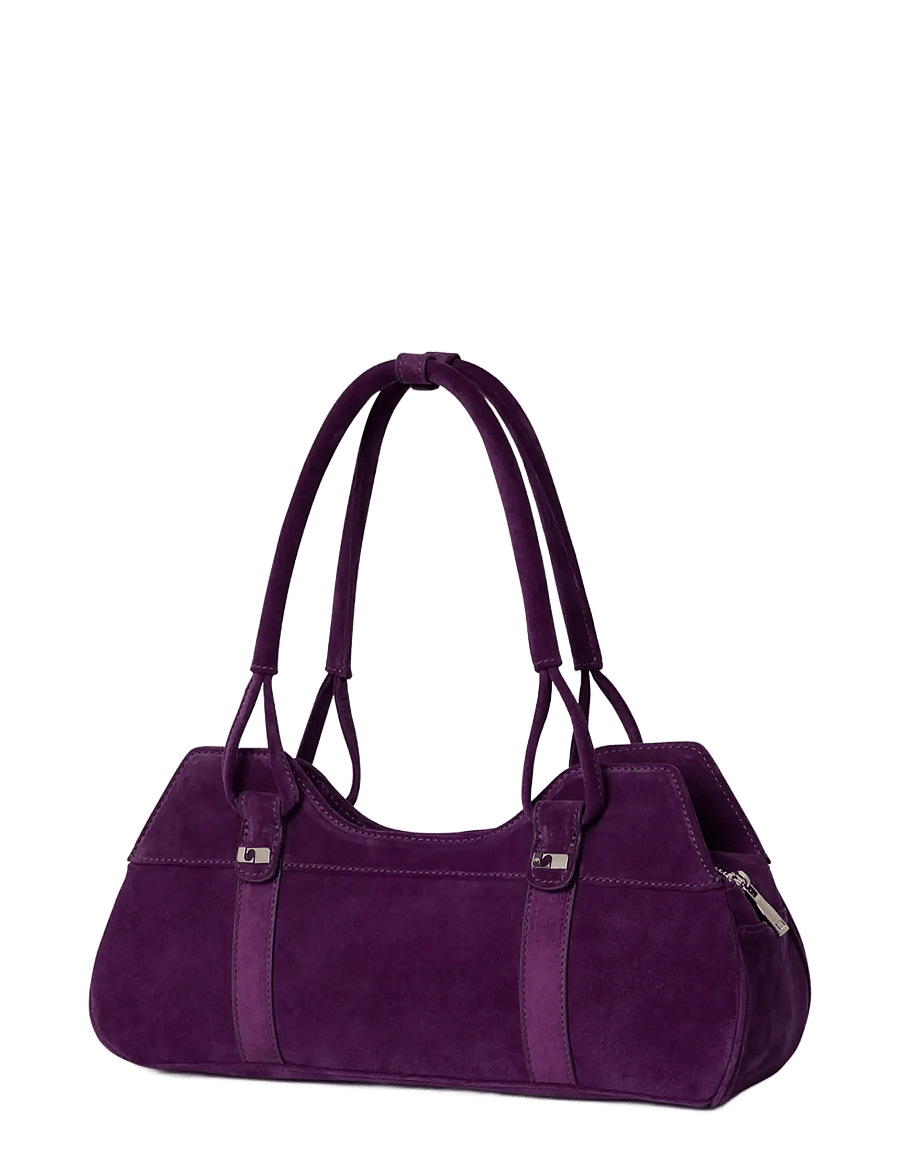 Laagam - JANE AUBERGINE SUEDE BAG - shoulder bags - aubergine - 1