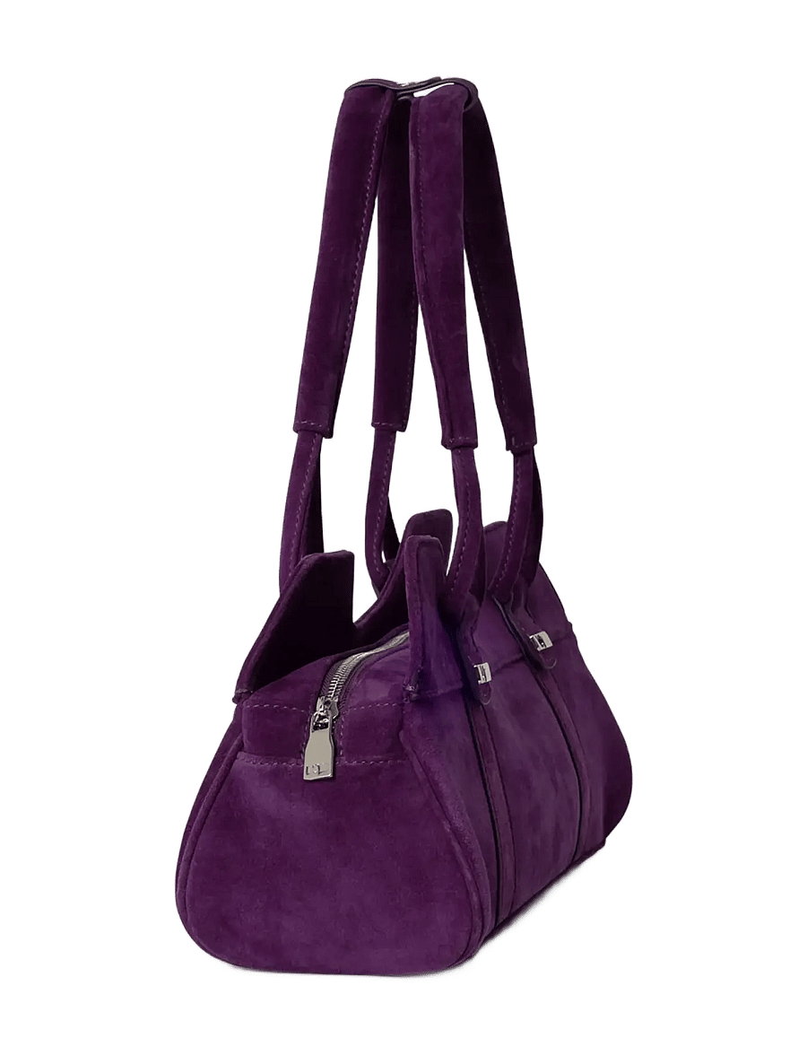 Laagam - JANE AUBERGINE SUEDE BAG - shoulder bags - aubergine - 2