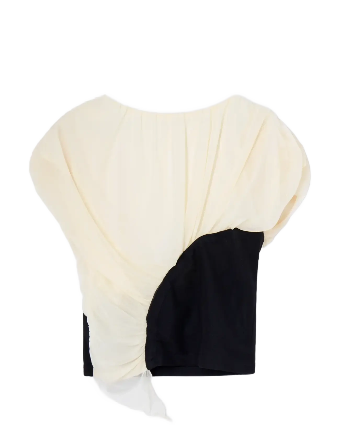 Laagam GEMINI ECRU DRAPED TOP - Dizainerių prekės - ECRU / cream