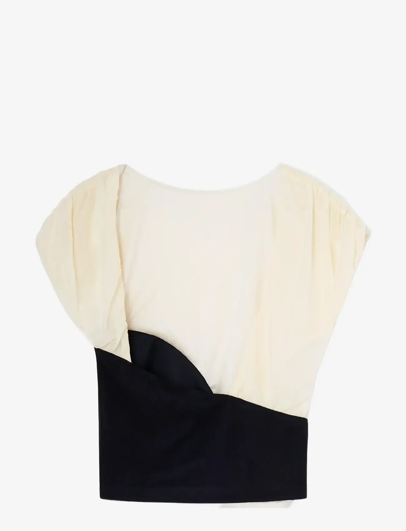 Laagam - GEMINI ECRU DRAPED TOP - kurzämlige blusen - ecru - 2