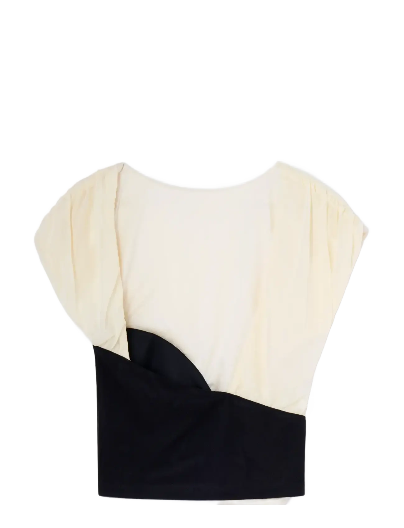 Laagam - GEMINI ECRU DRAPED TOP - t-shirts - ecru - 2