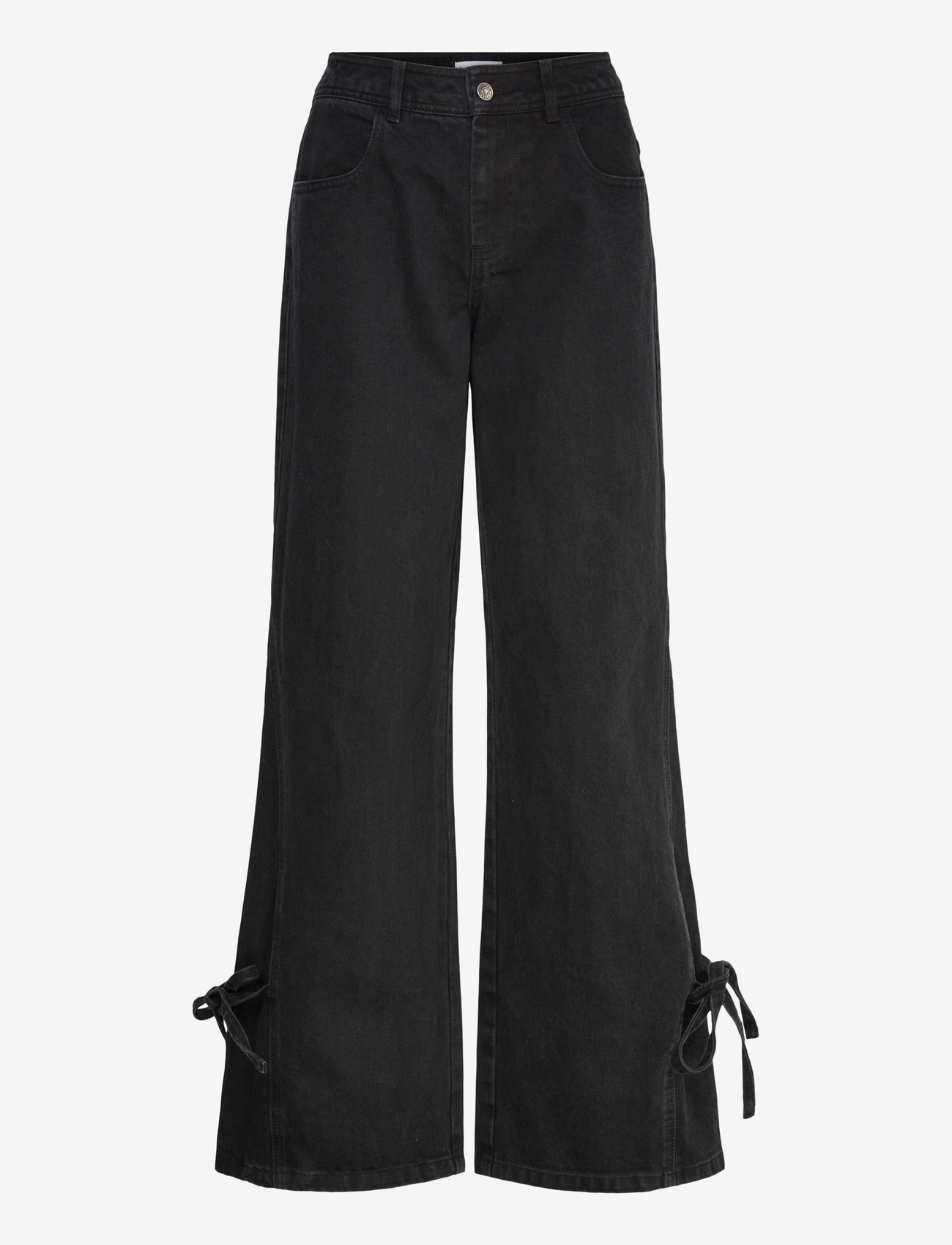 Laagam - JADA BLACK DENIM RELAXED JEANS - brede jeans - black - 1