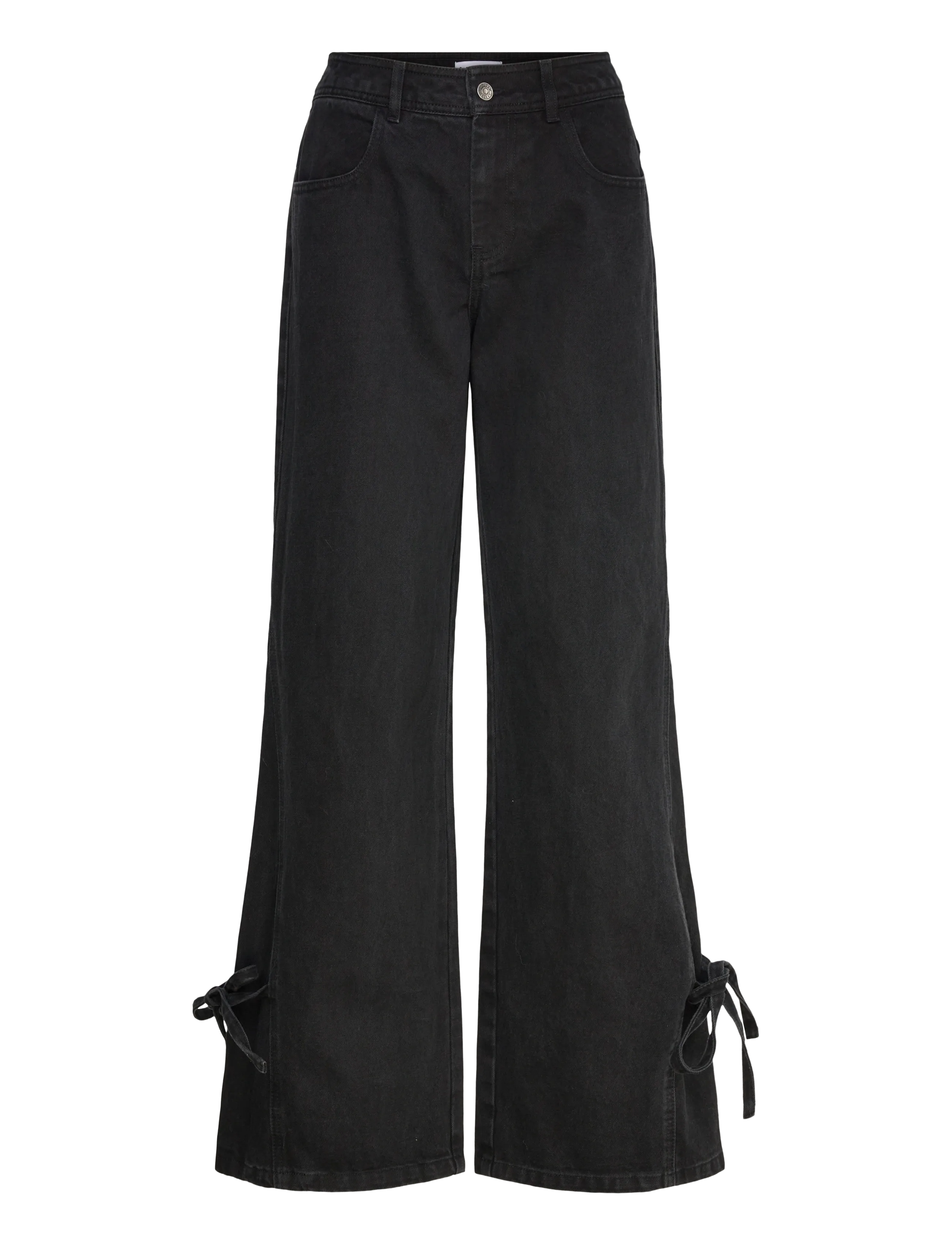 Laagam JADA BLACK DENIM RELAXED JEANS - Laagam - BLACK / black