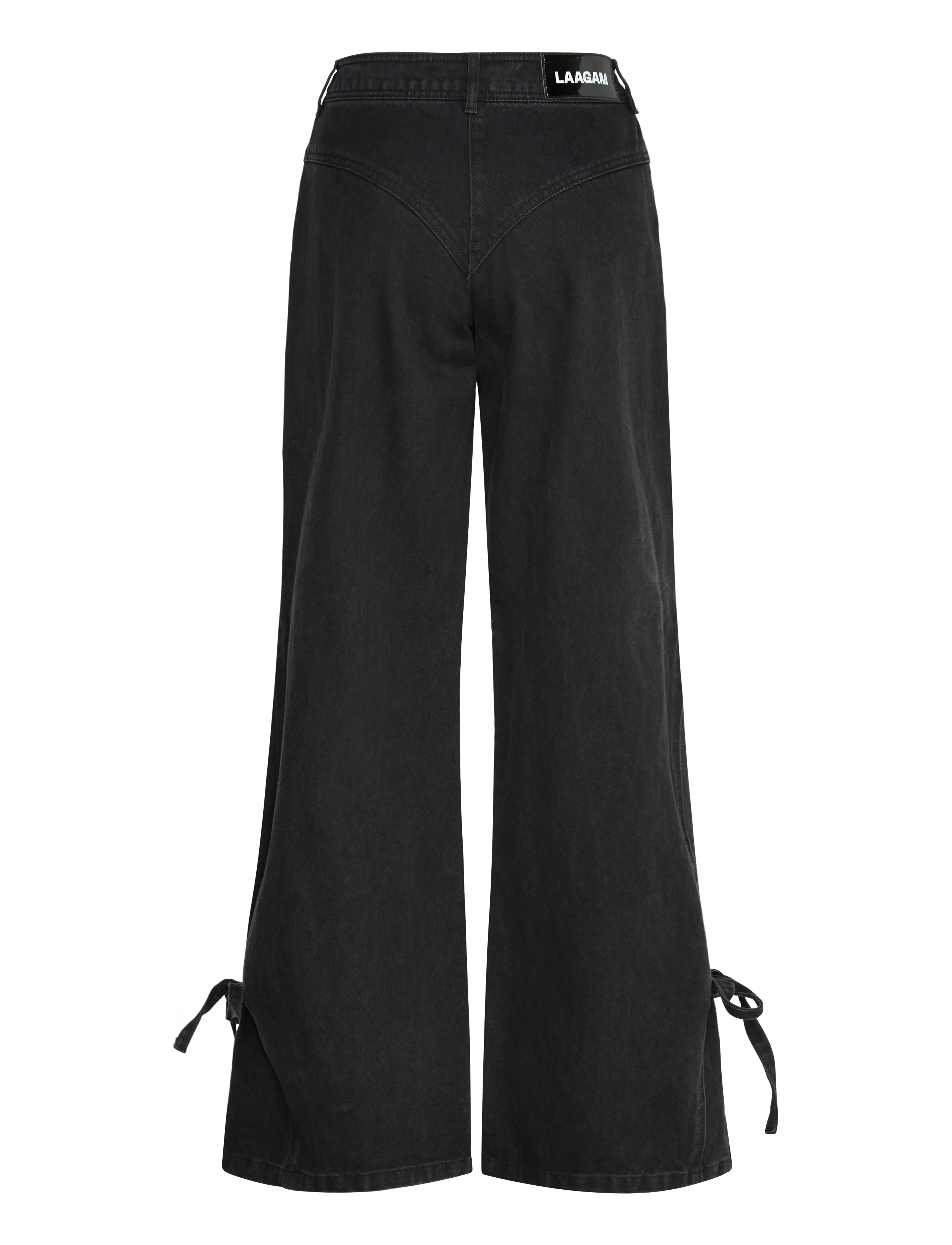 Laagam - JADA BLACK DENIM RELAXED JEANS - hosen mit weitem bein - black - 2